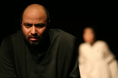 صحنه ای از نمایش " در خواب به سراغم آمد " به کارگردانی ندا هنگامی در کارگاه نمایش